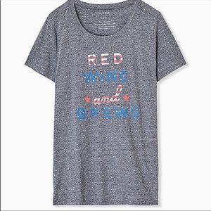 Torrid Red White and Brews Heather Grey Crew Tee